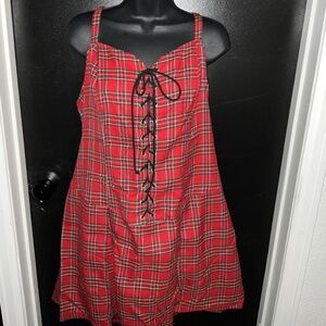 Lip Service Vintage Mini Plaid Pleated Dress Plus Size 2X